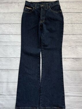 Vintage Made in Canada Dark Wash Bootcut Flare Jeans High Rise 100% Cotton 26